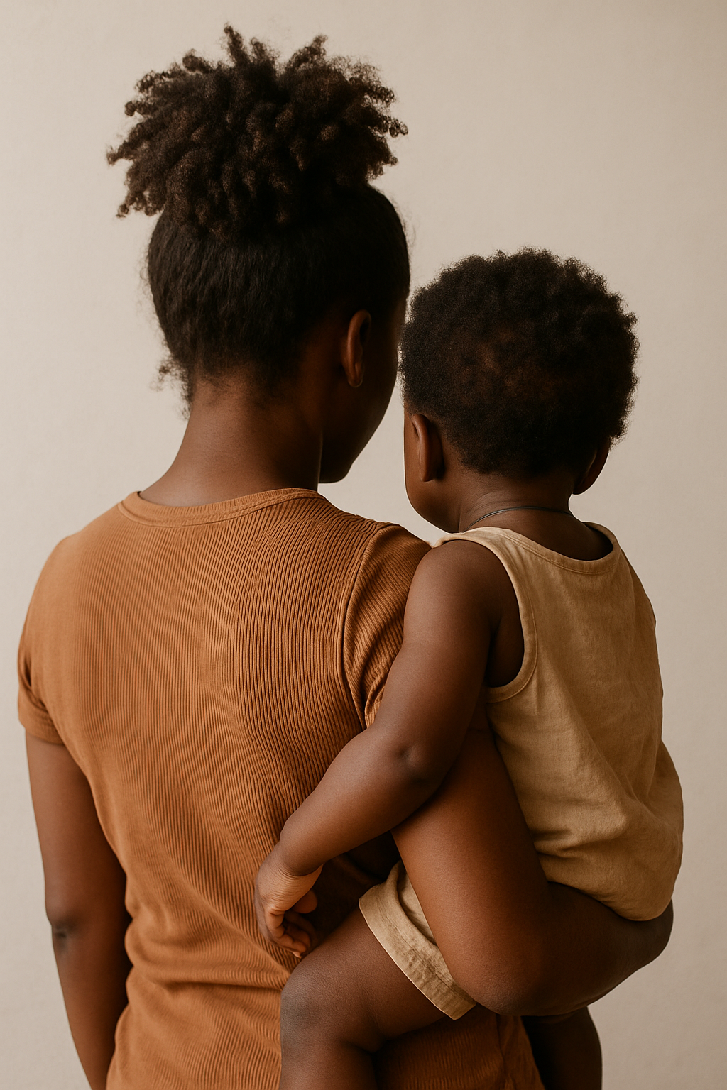 Mulher negra com bebe